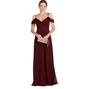 Birdy Grey Burgundy Off-Shoulder Dress